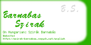 barnabas szirak business card