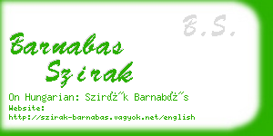 barnabas szirak business card